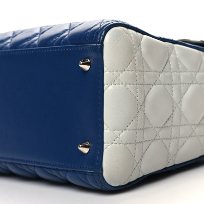 Christian Dior Lambskin Cannage Medium Tri-Color Lady Dior Blue Celeste Deep Green 10 of 11