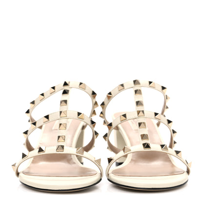 Valentino Garavani Calfskin Rockstud 60mm Caged Slide Sandals 40 Light Ivory 3 of 11