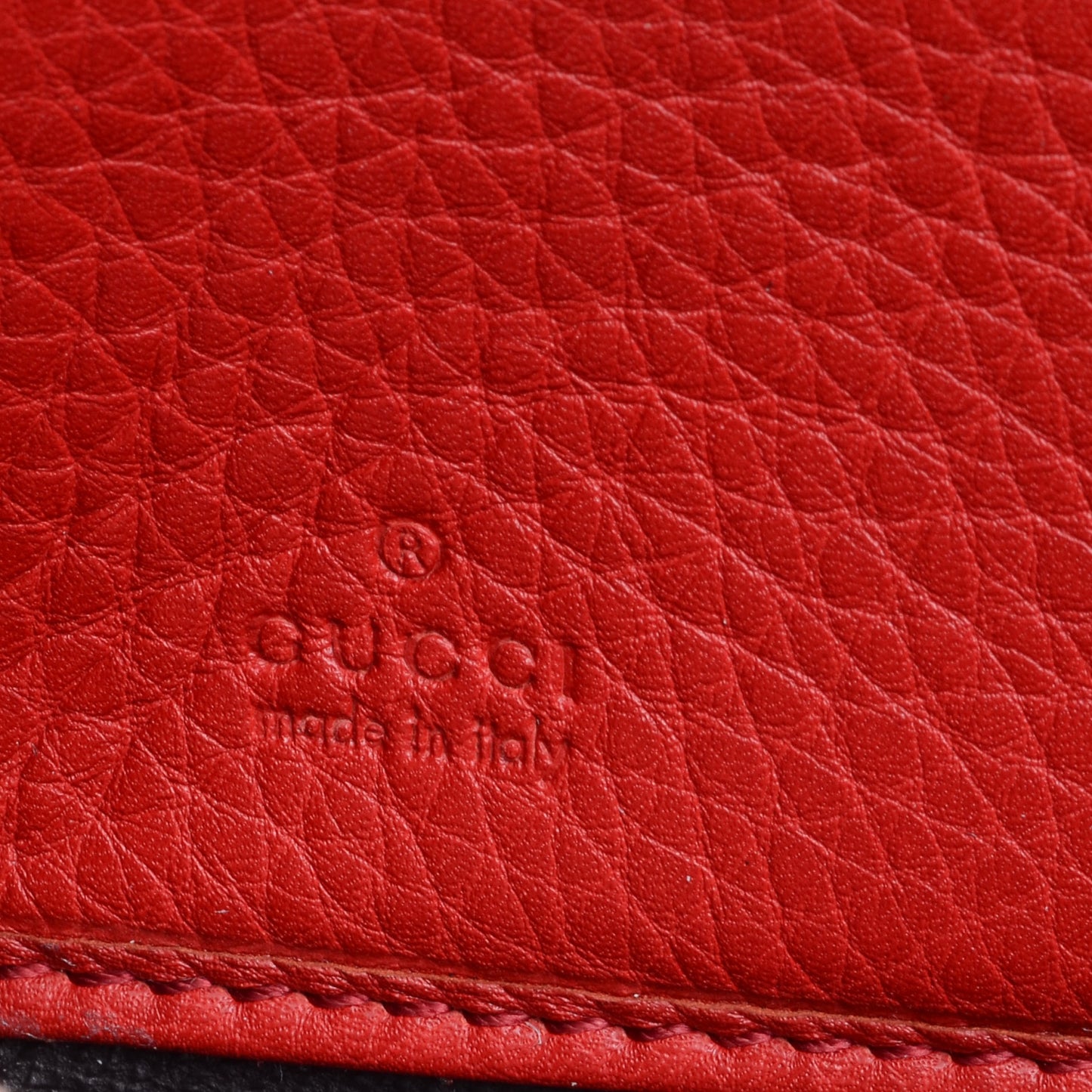 Pebbled Calfskin Soho Zip Around Wallet Red