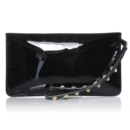 Valentino Garavani Patent Rockstud Clutch Black 3 of 9