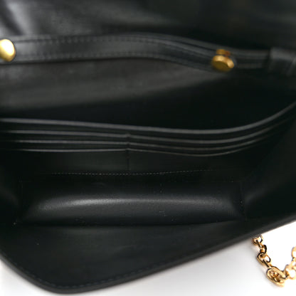 Celine Shiny Calfskin Triomphe Maillon Wallet on Chain Black 5 of 10