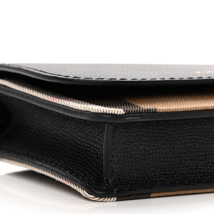Burberry Derby Calfskin House Check Wallet On Chain Black 8 of 9