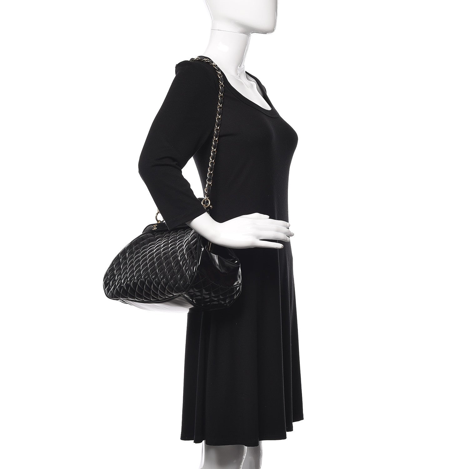 Chanel Glazed Calfskin Quilted Small Mademoiselle Frame Bag Black 2 of 10