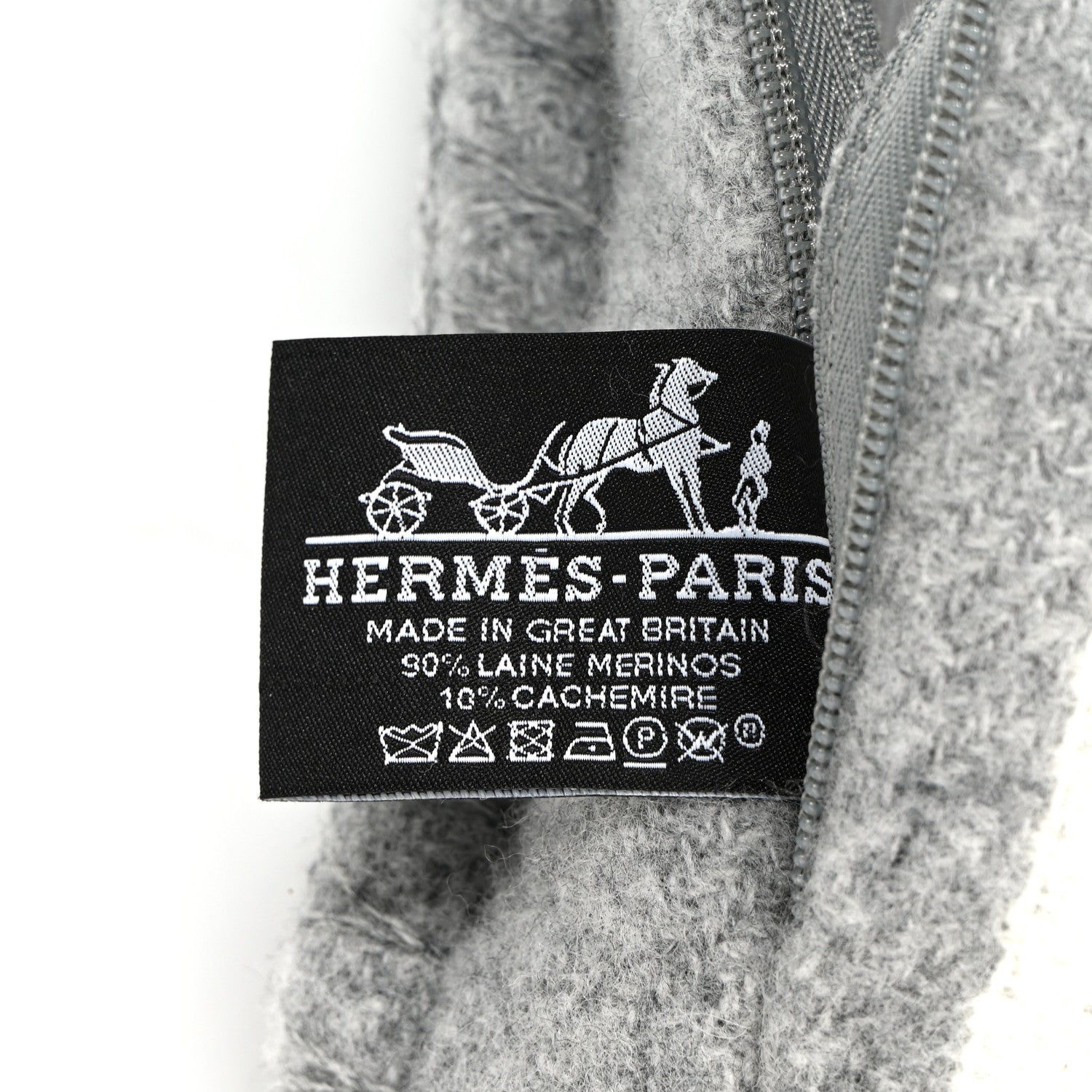 Hermes Wool Cashmere Avalon III Pillow PM Ecru Gris Clair 3 of 3
