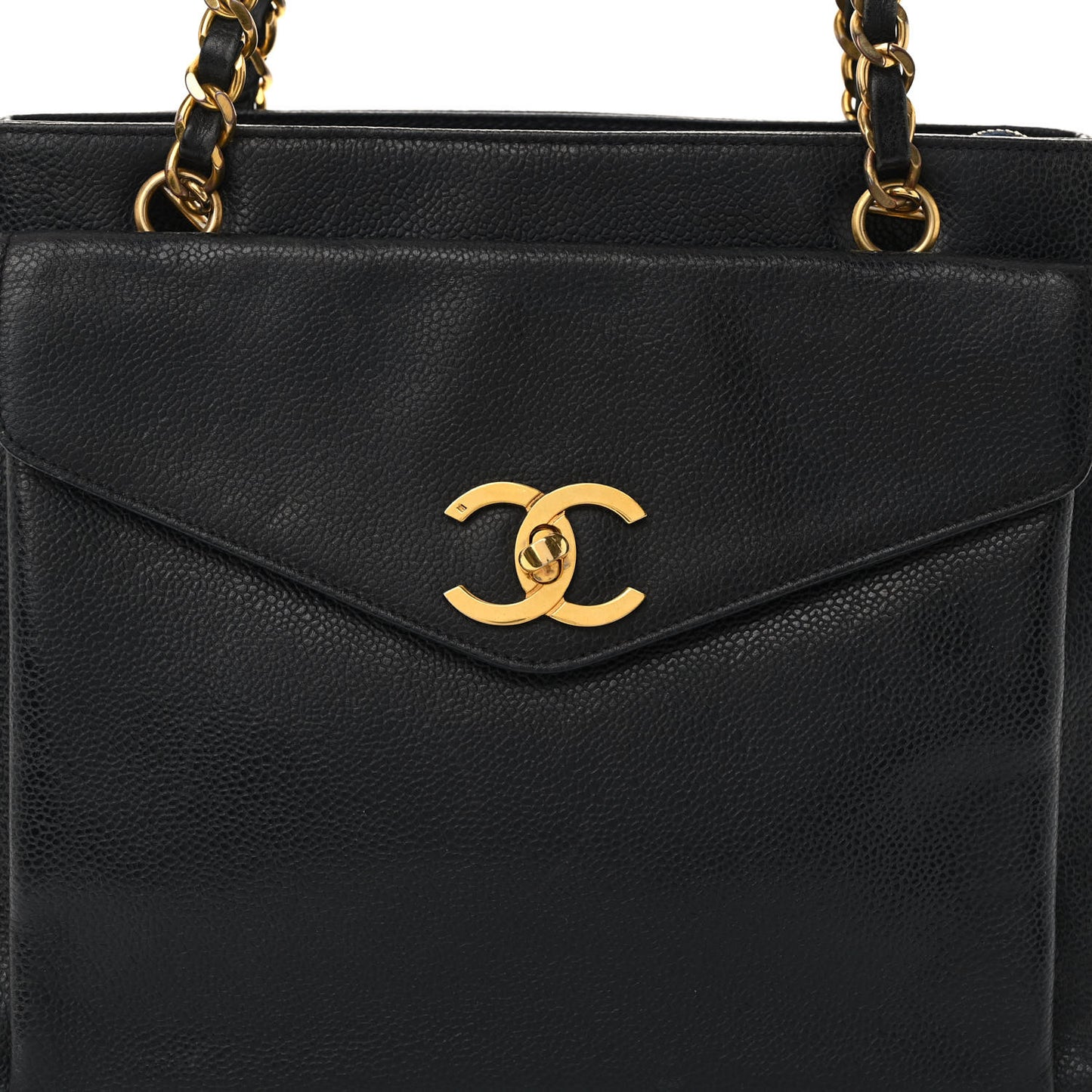 Caviar Flap Shoulder Bag Black