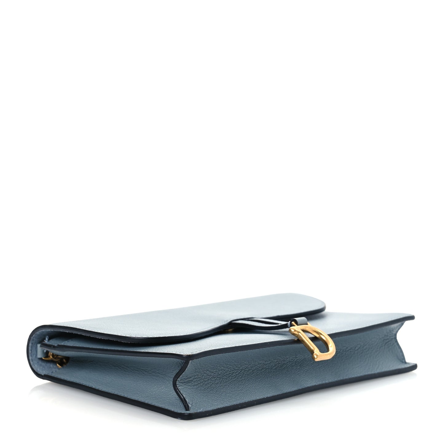 Goatskin Saddle Chain Pouch Cloud Blue