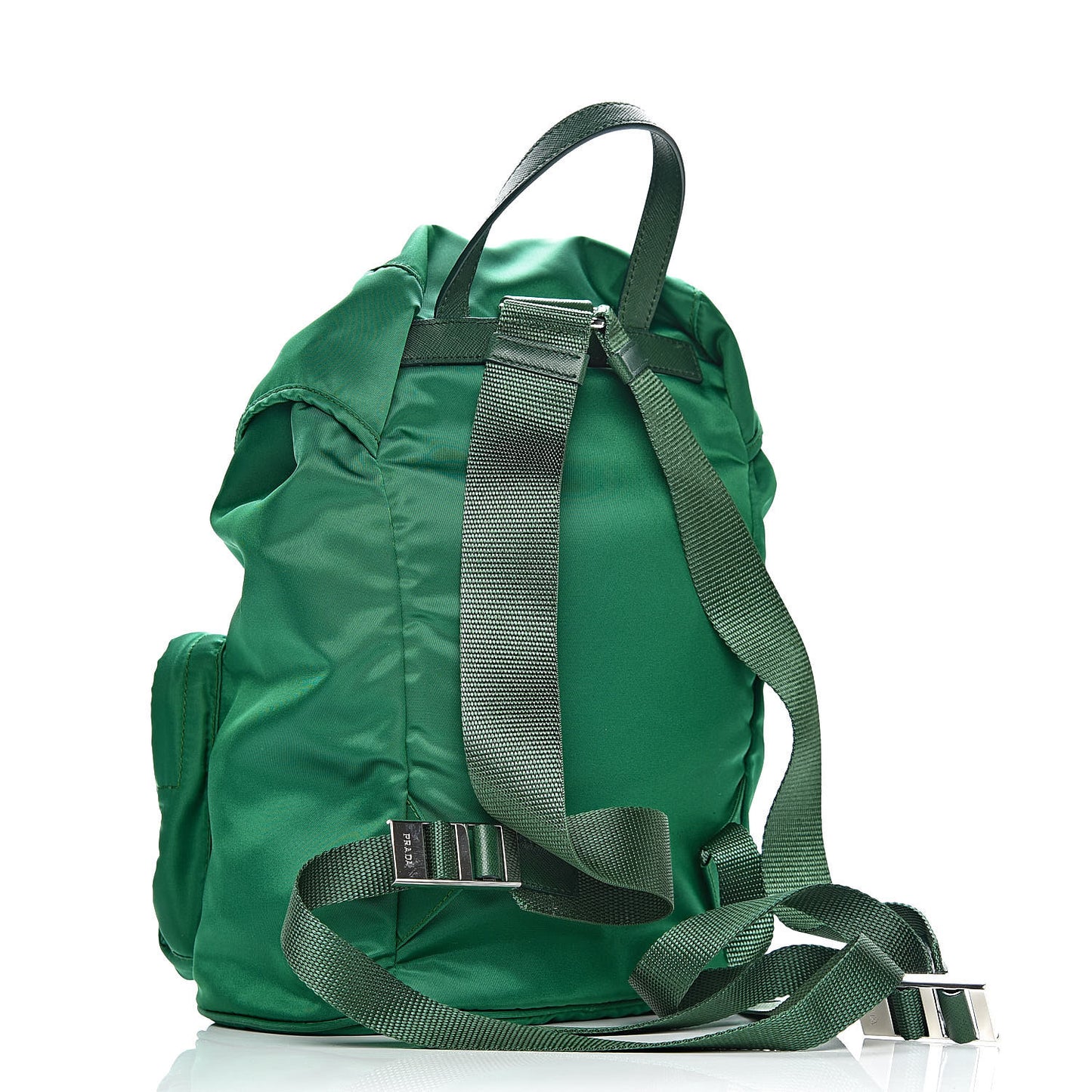 Nylon Vela Saffiano Double Buckle Backpack Oleandro