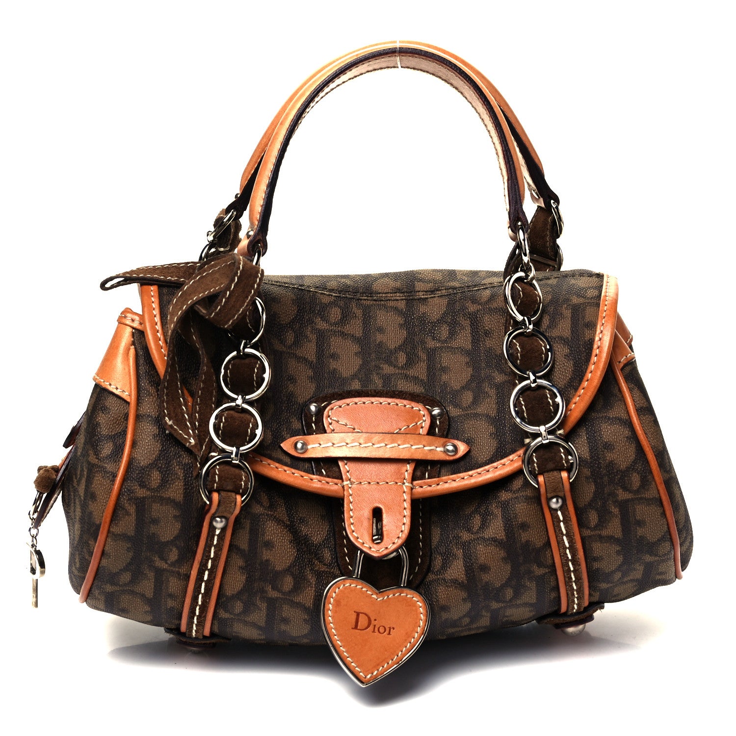 Christian Dior Monogram Romantique Trotter Flap Bag Brown 1 of 9