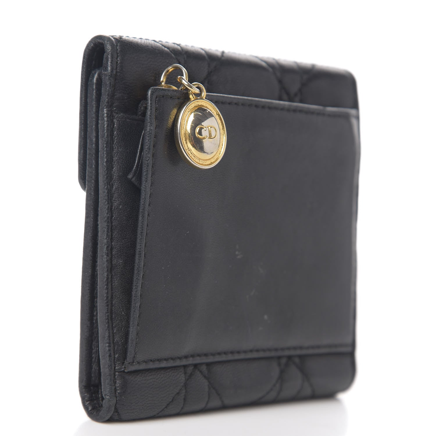 Christian Dior Lambskin Cannage Wallet Black 2 of 7