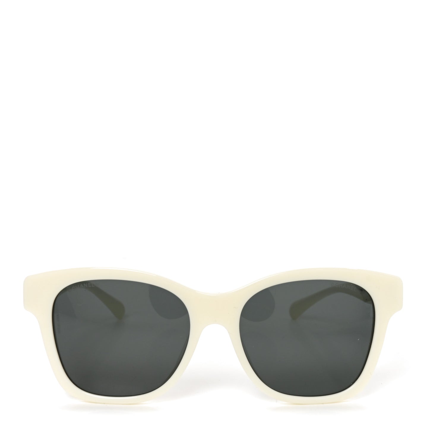 Acetate Polarized Pearl CC Square Sunglasses 5482-H-A White