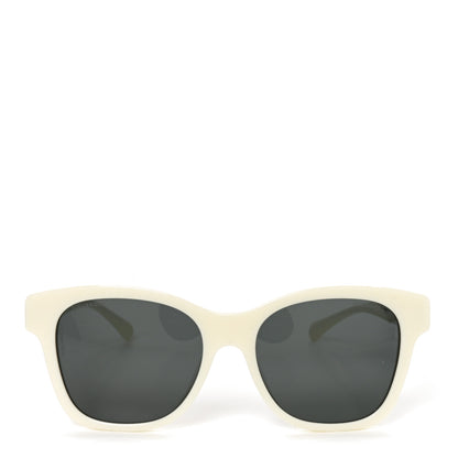 Chanel Acetate Polarized Pearl CC Square Sunglasses 5482-H-A White 2 of 7