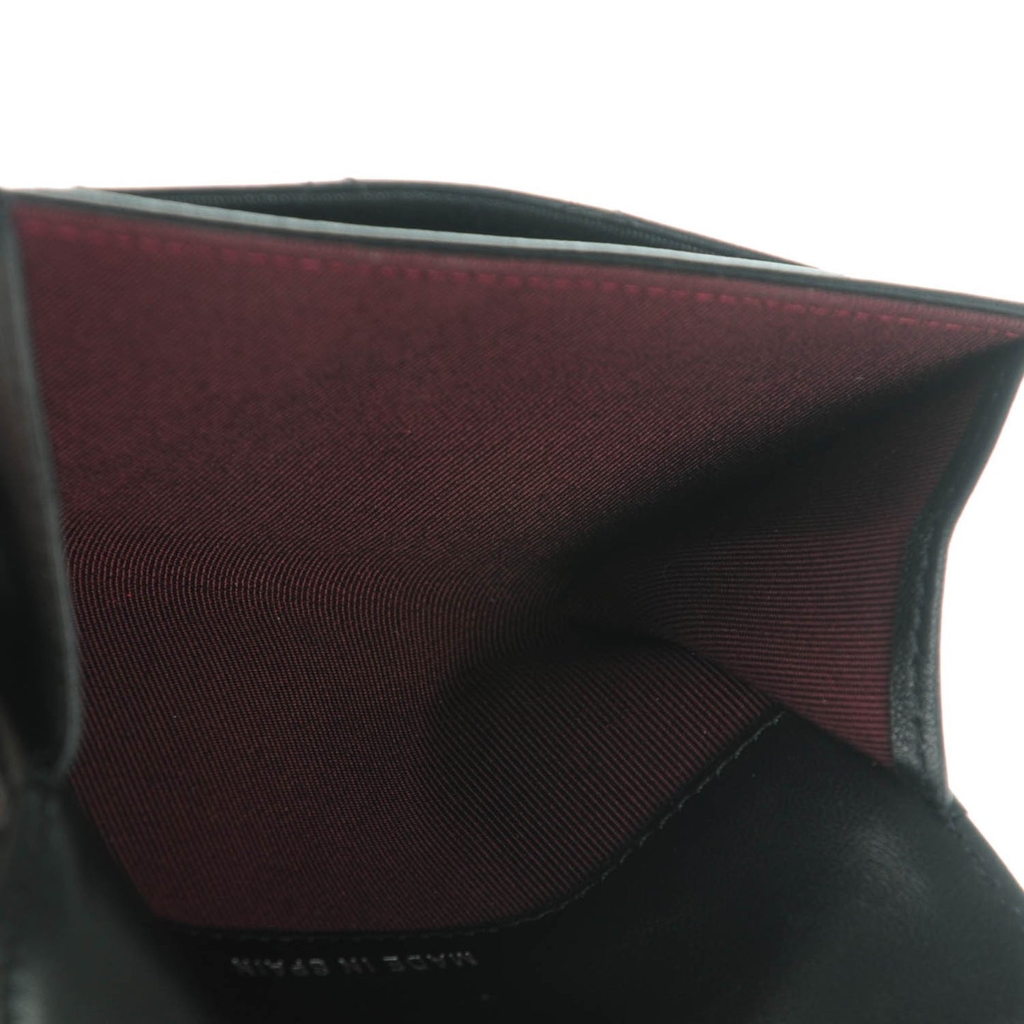 Lambskin Quilted Flap Card Holder Black