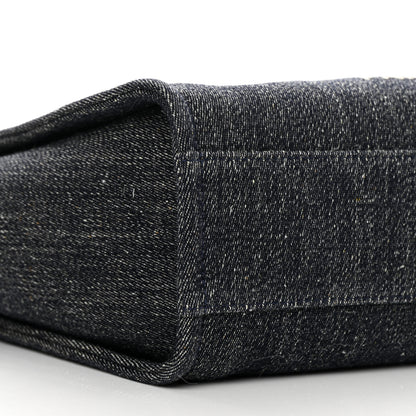 Chanel Denim Medium Deauville Tote Dark Blue White 10 of 13