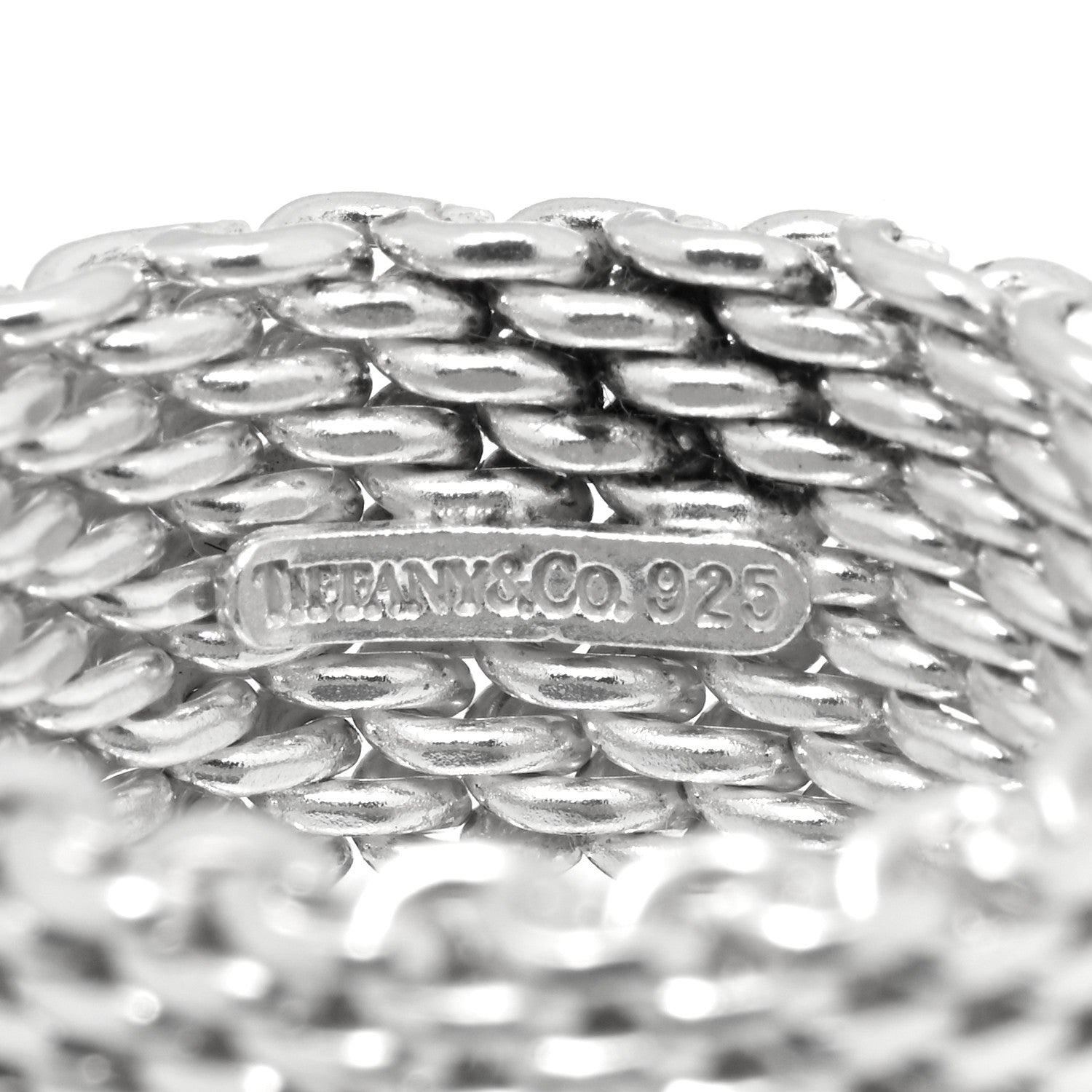 Tiffany Sterling Silver Somerset Mesh Ring 56 7.75 4 of 4