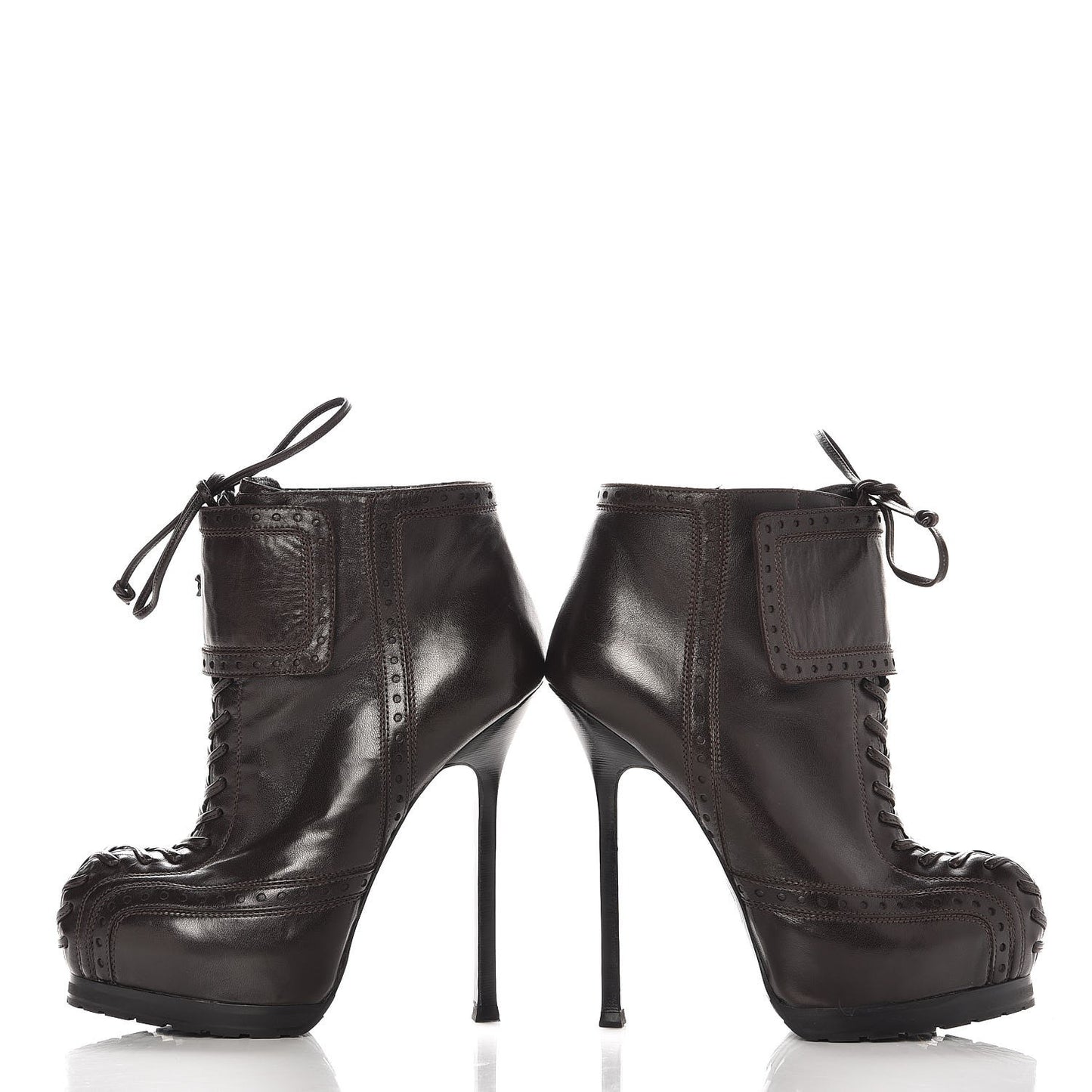 Nappa Tribtoo 105 Lace Up Booties 37 Chocolate