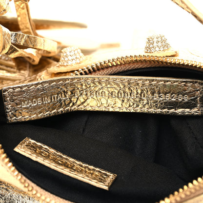 Balenciaga Metallic Agneau Arena Crystal Le Cagole Shoulder Bag XS Light Gold 9 of 12