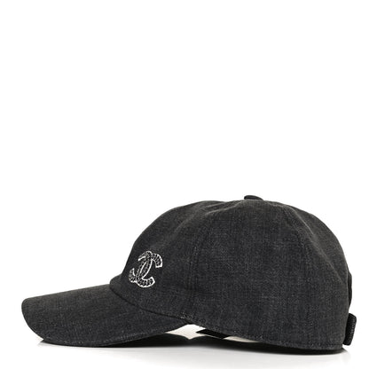 Chanel Cotton Sequin CC Cap Hat Black 3 of 8