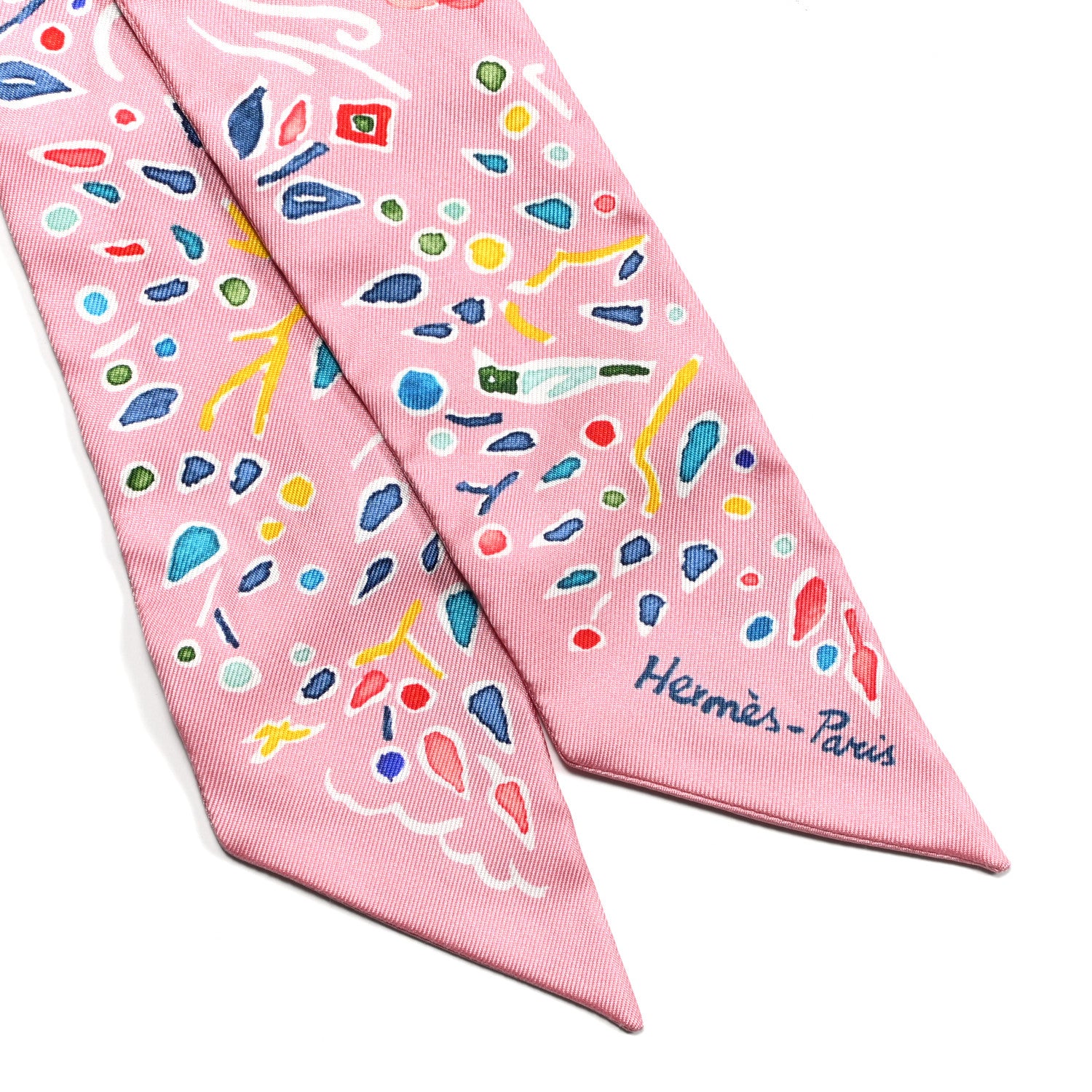 Hermes Silk Isola Di Primavera Twilly Rose Bleu Multicolor 2 of 4