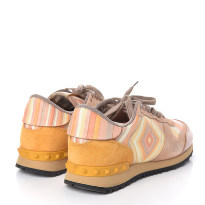Valentino Garavani Suede Calfskin Native Couture 1975 Womens Rockrunner Sneakers 38.5 Multicolor 6 of 12