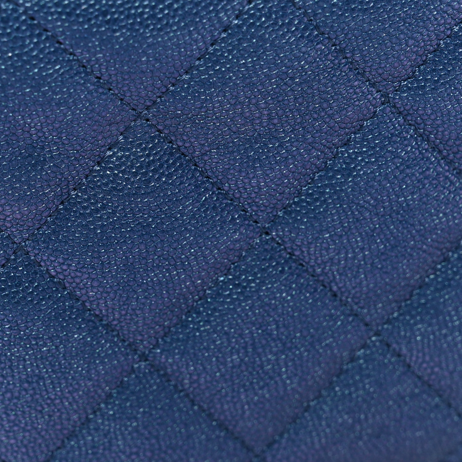 Chanel Iridescent Caviar Quilted Wallet on Chain WOC Dark Blue 12 of 12