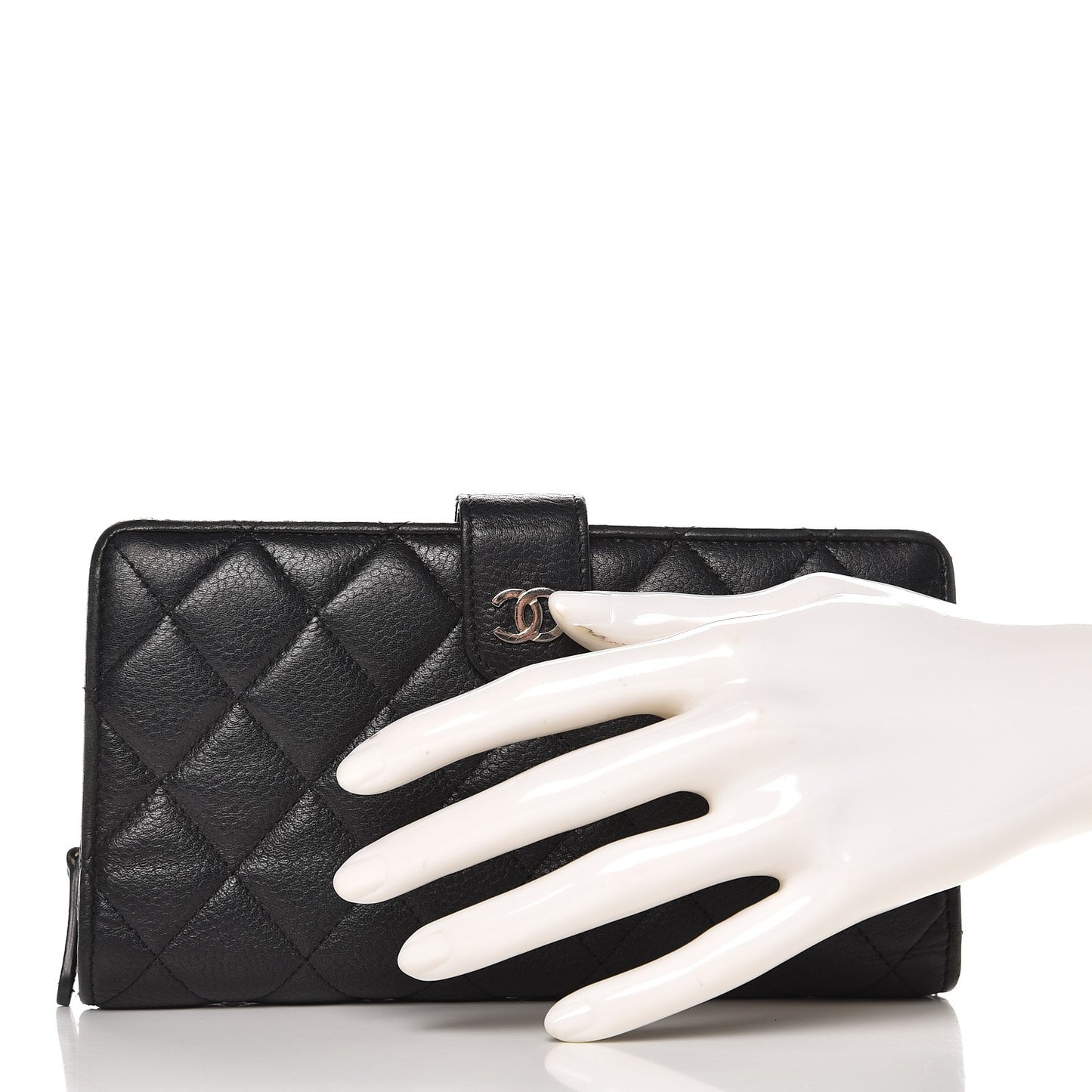 Caviar Quilted CC French Wallet Black