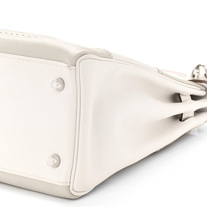 Hermes Swift Ghillies Kelly Retourne 32 White Gris Perle 10 of 10