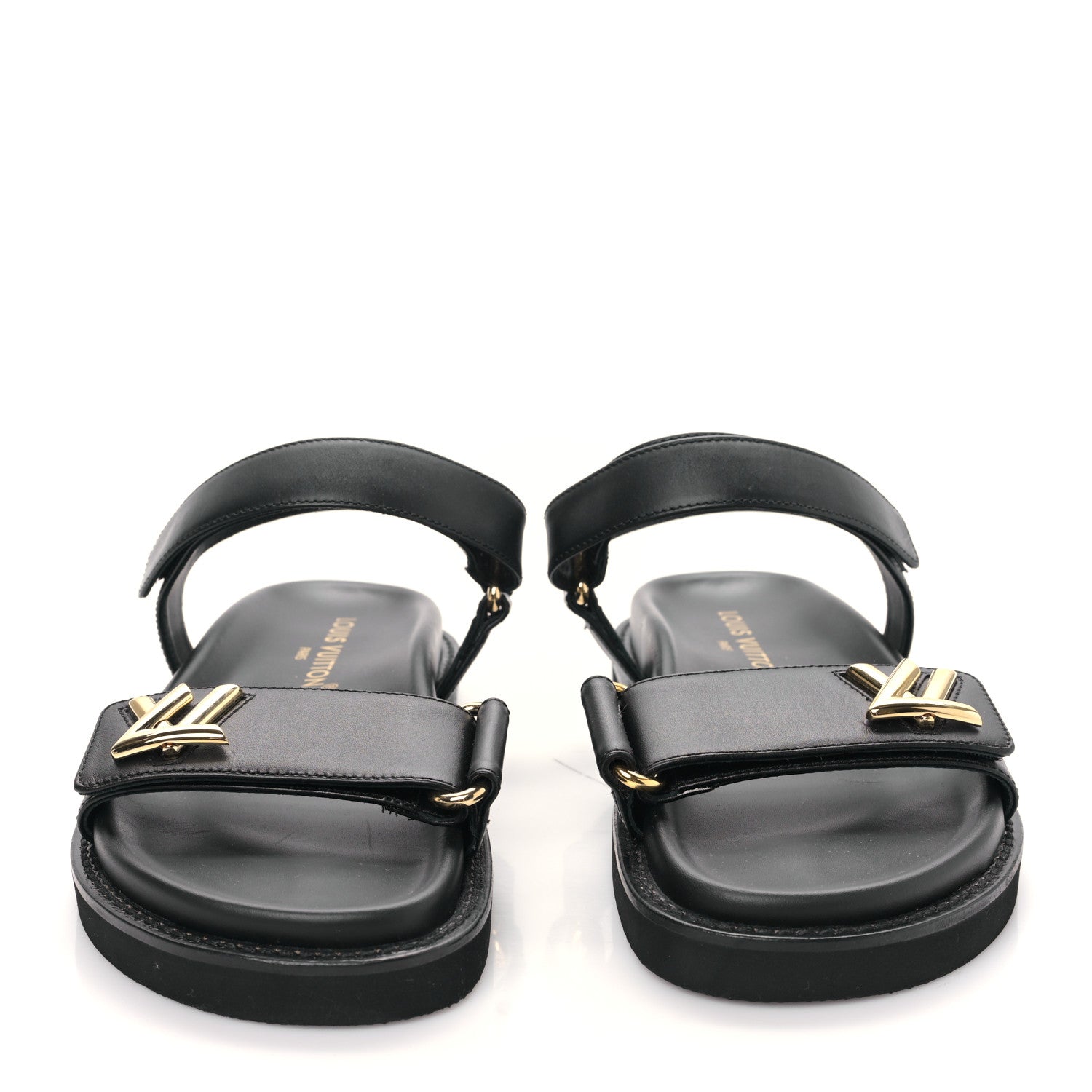 Louis Vuitton Lambskin Sunset Comfort Flat Sandal 39 Black 2 of 8