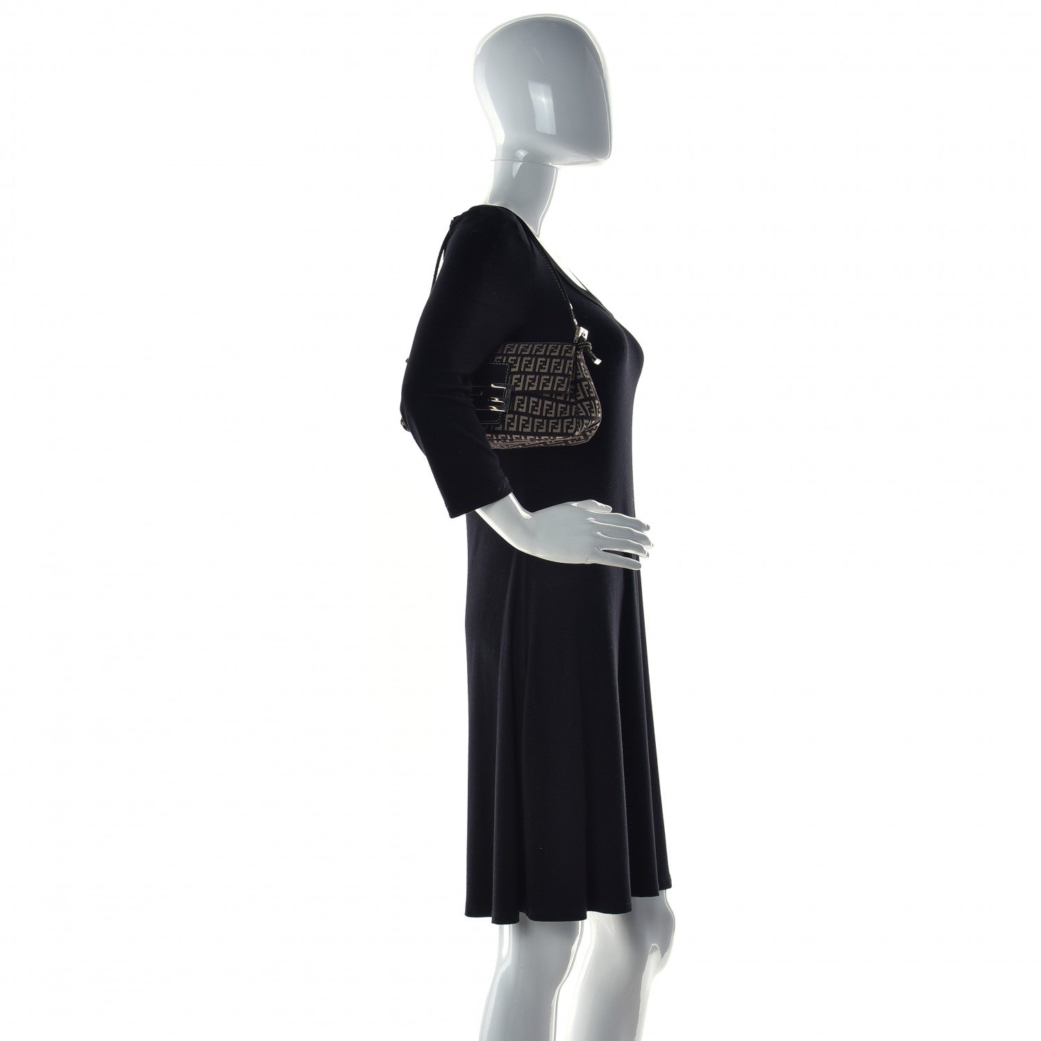 Fendi Zucchino Knit Mini Mama Baguette Black 3 of 10