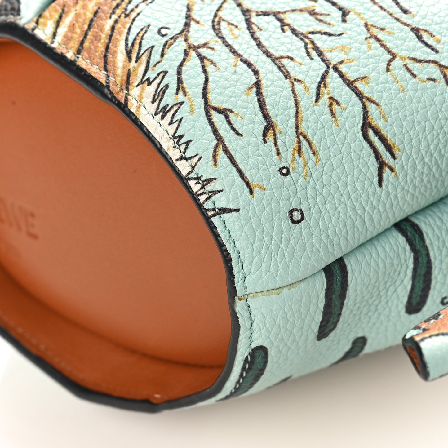 Calfskin Mermaid Print Paulas Ibiza Crossbody Bag Aqua