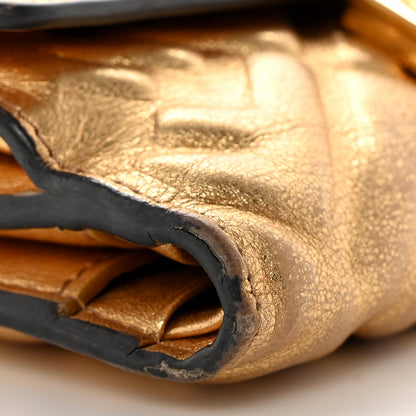 Fendi Vitello Catalan Mirror FF 1974 Embossed Medium Wallet Gold 10 of 15