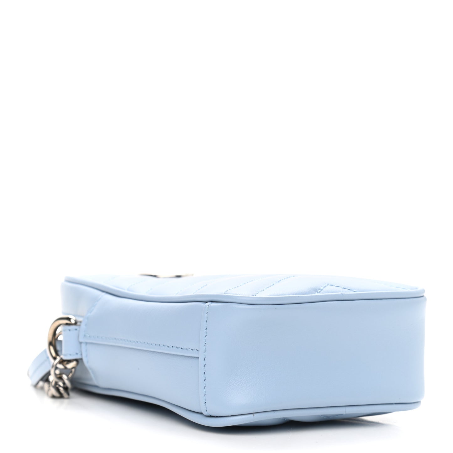 Calfskin Matelasse Mini GG Marmont Crossbody Bag Porcelain Light Blue