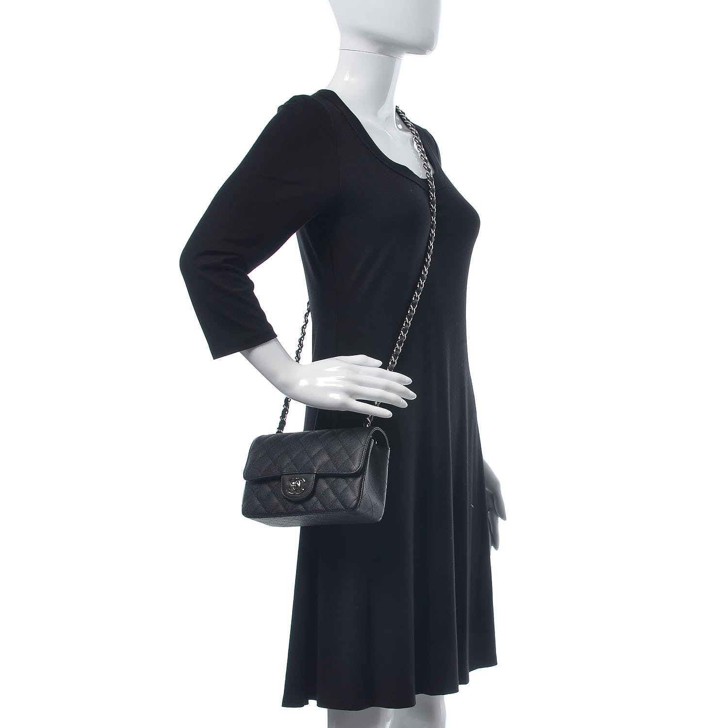 Chanel Caviar Quilted Mini Rectangular Flap Black 2 of 10