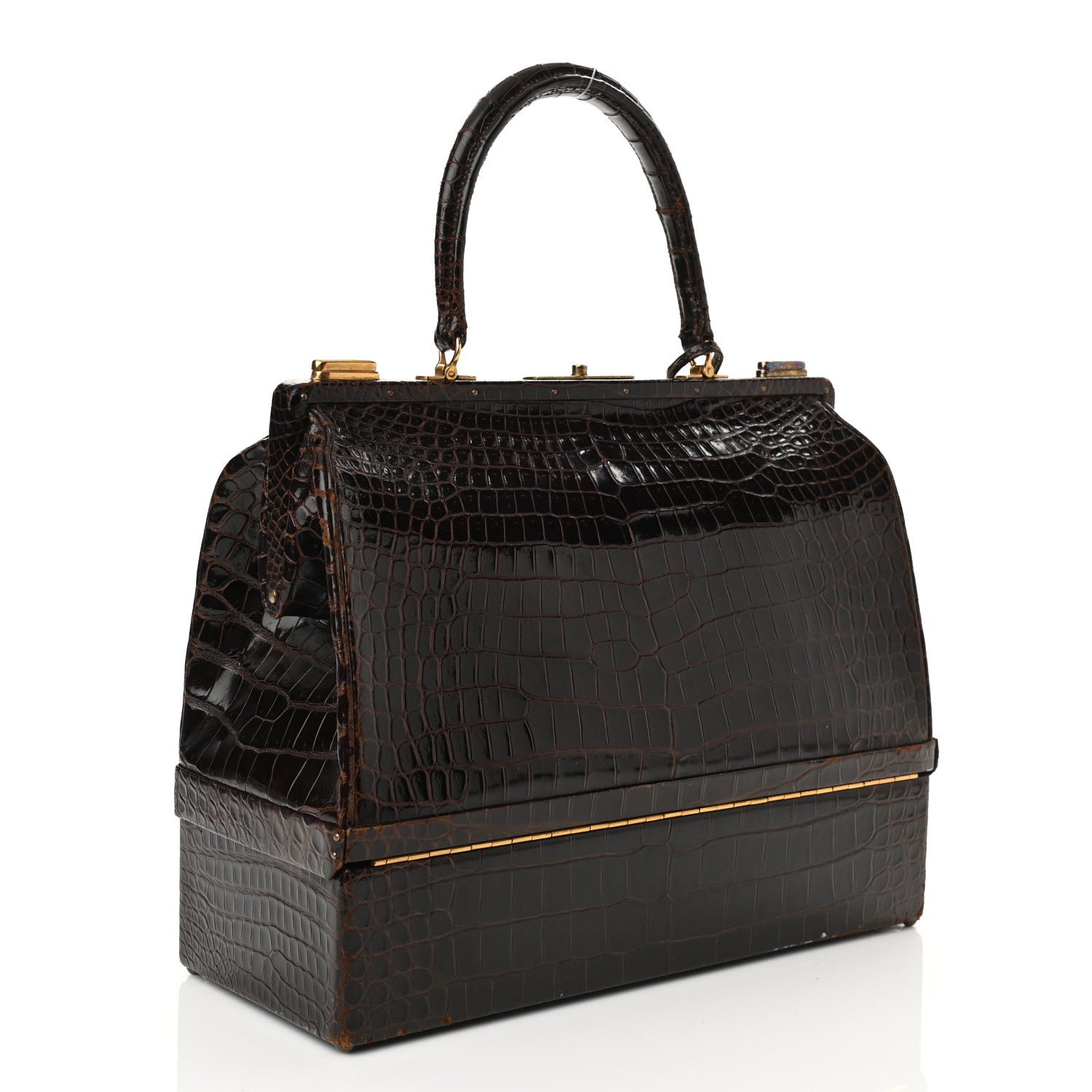 Hermes Shiny Crocodile Sac Mallette 3 of 11