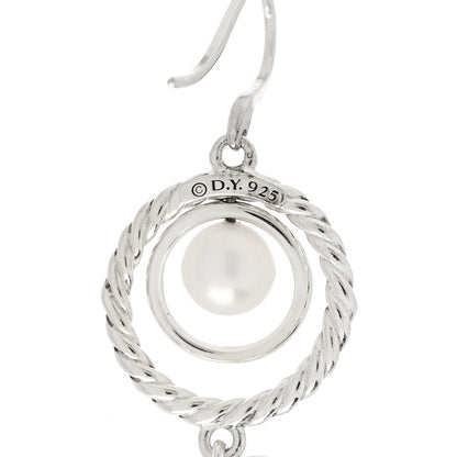 David Yurman Sterling Silver Cultured Pearl Cable Triple Drop Earrings 4 of 4