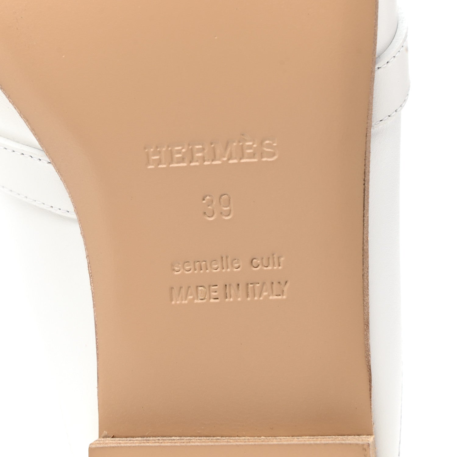 Hermes Calfskin Oz Mules 39 White 6 of 9
