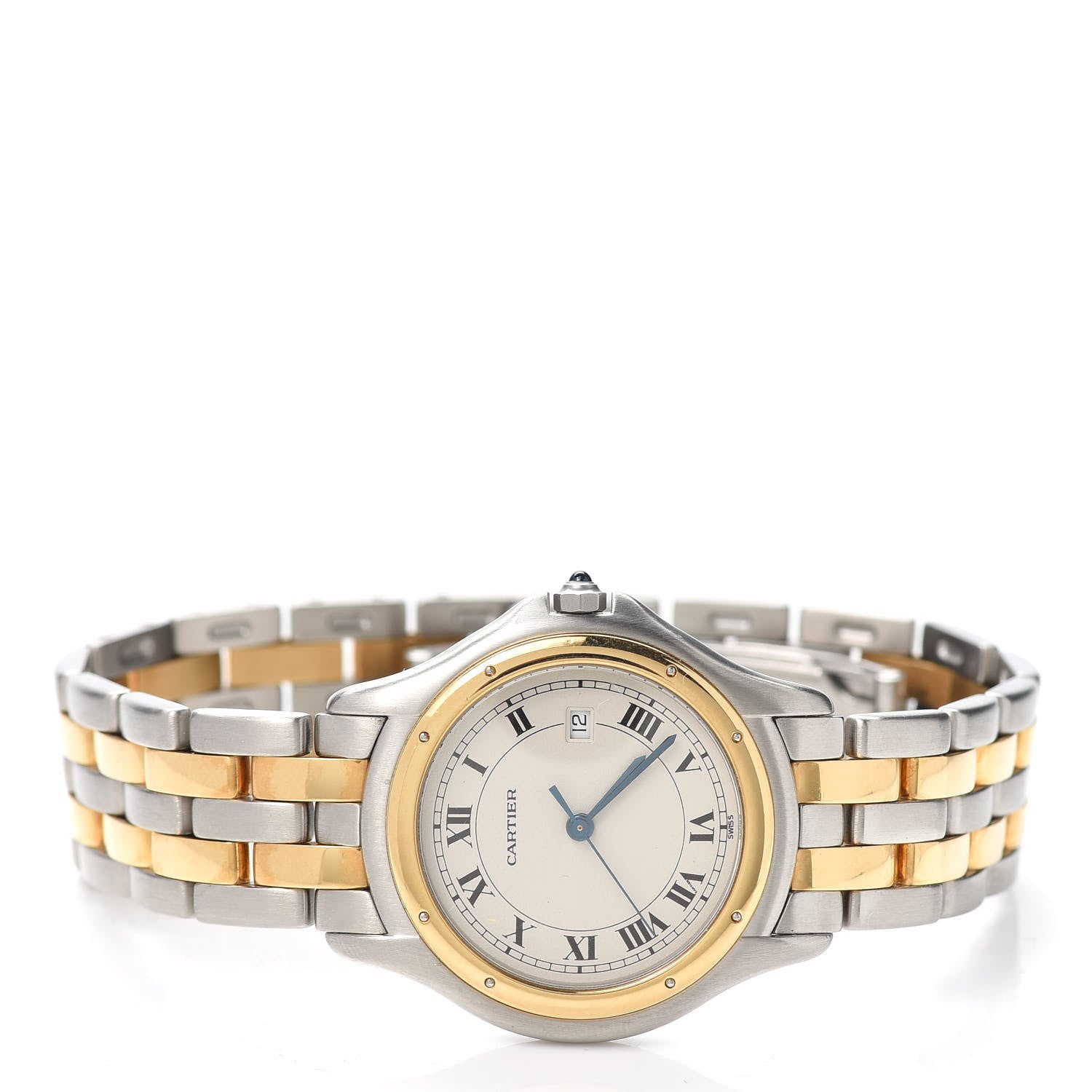 Cartier Stainless Steel 18K Yellow Gold 33mm Cougar Quartz Watch 2 of 6