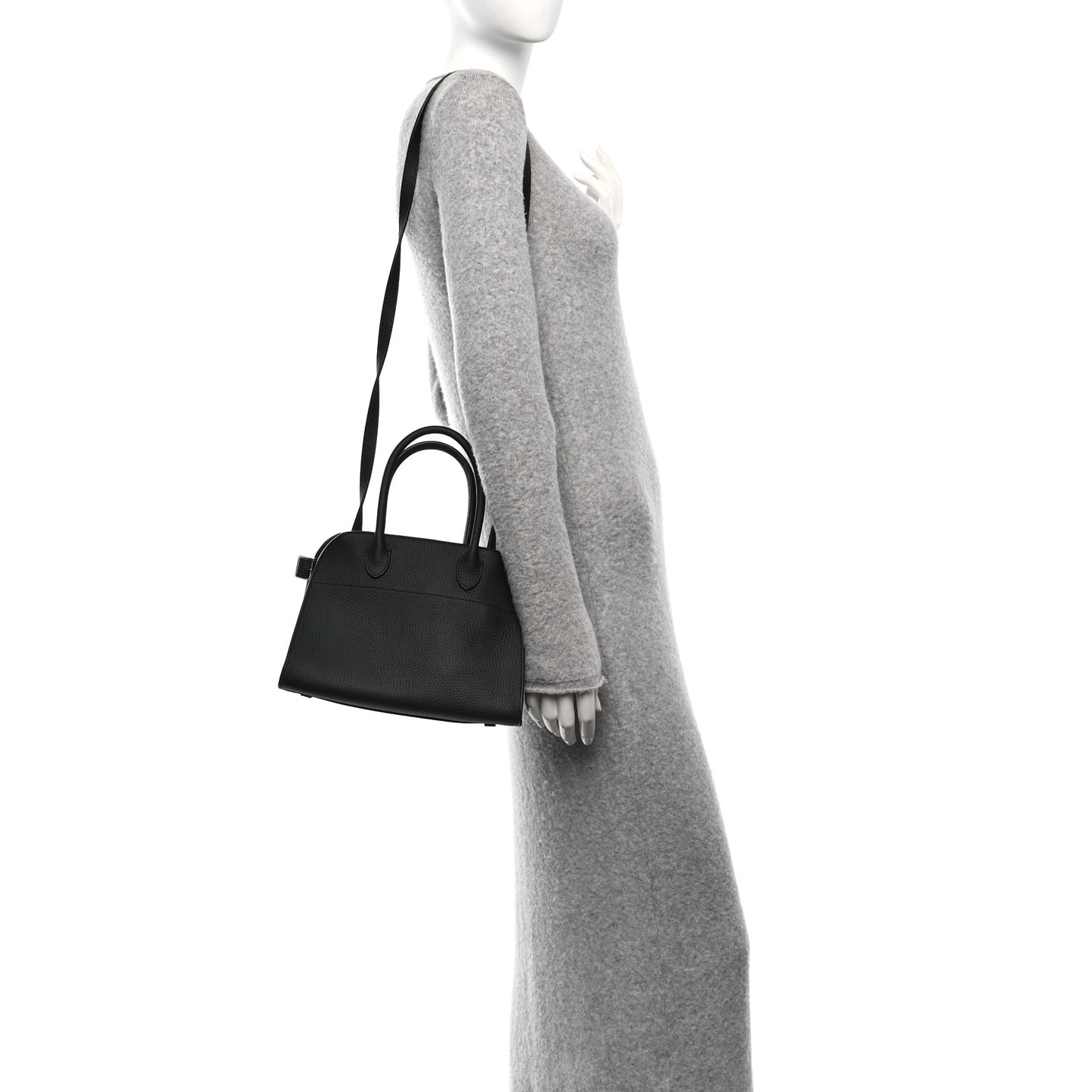 Grained Calfskin Soft Margaux 10 Bag Black