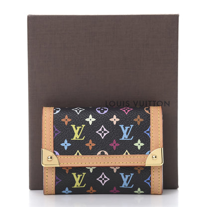 Louis Vuitton Monogram Multicolor Porte-Monnaie Plat Coin Purse Black 7 of 7