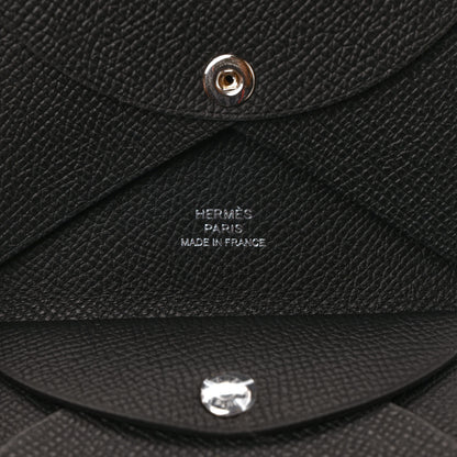 Hermes Epsom Calvi Duo Card Case Black 6 of 7