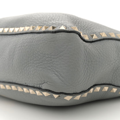 Valentino Garavani Pebbled Calfskin Small Rockstud Flip-Lock Messenger Bag Light Stone 9 of 13