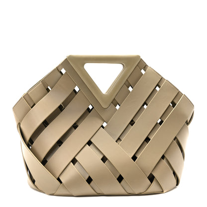 Bottega Veneta Calfskin The Point Weave Triangle Bag Taupe Grey 1 of 9
