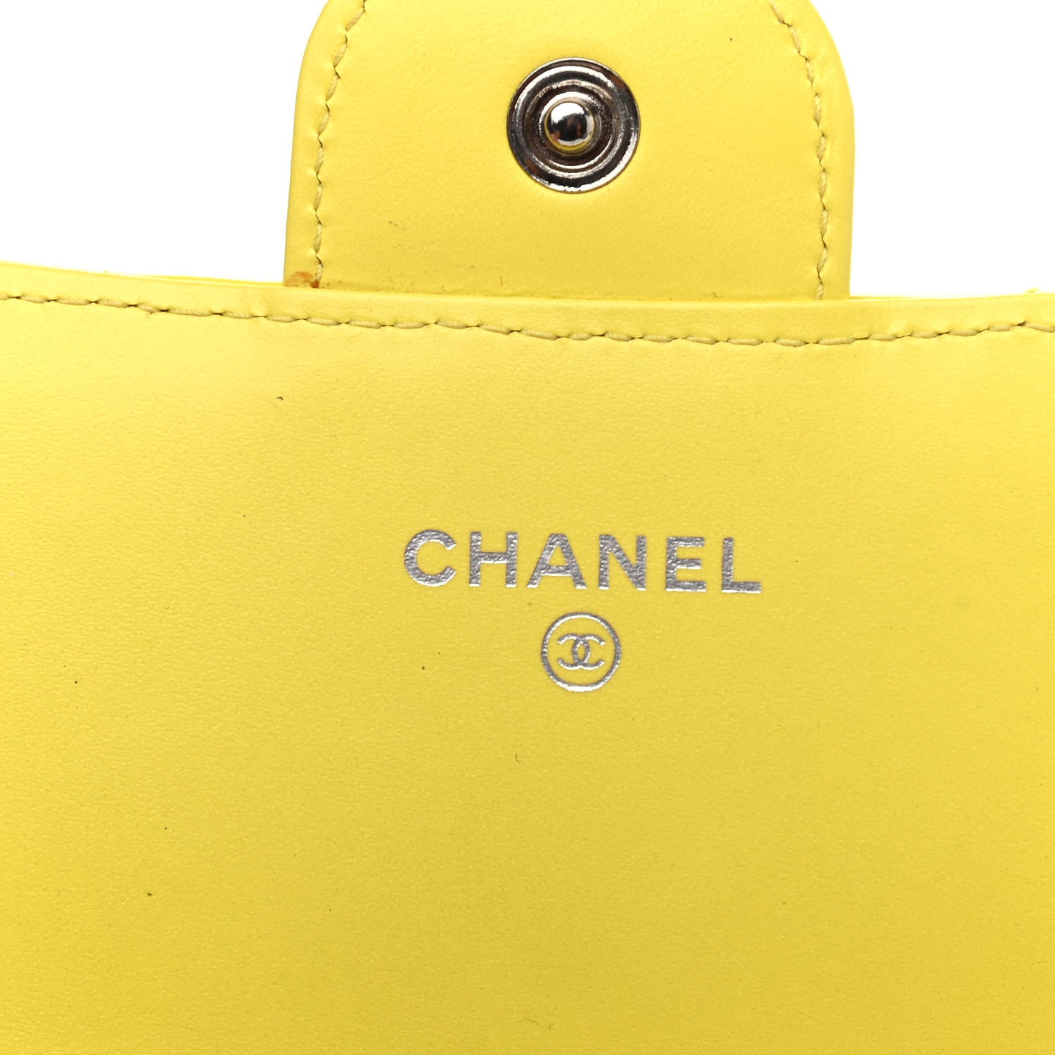 Chanel Patent Quilted Large Gusset Flap Wallet Yellow 5 of 6