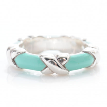 Tiffany Sterling Silver Enamel Signature X Ring 4.5 4 of 4