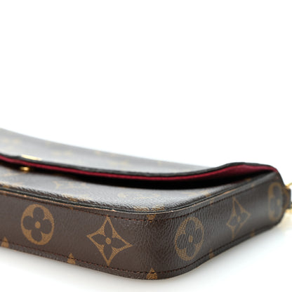Louis Vuitton Monogram Pochette Felicie Chain Wallet Fuchsia 11 of 12