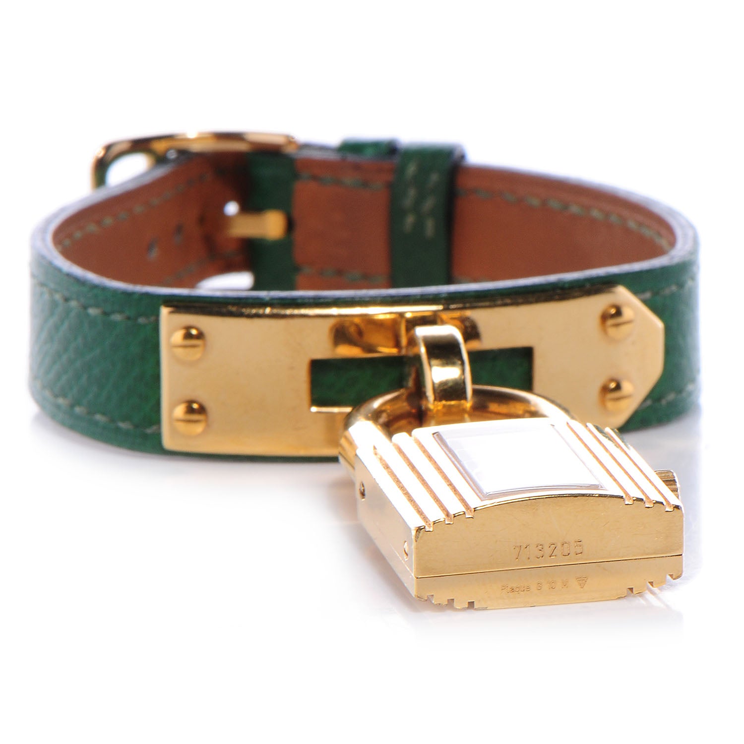 Hermes Stainless Steel Courchevel 20mm Kelly Cadena Quartz Watch Vert Clair 6 of 7