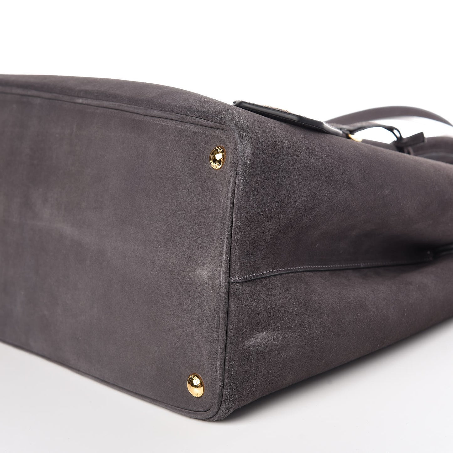 Scamosciato Suede Medium Double Bag Tote Grigio