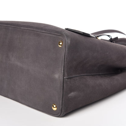 Prada Scamosciato Suede Medium Double Bag Tote Grigio 7 of 9