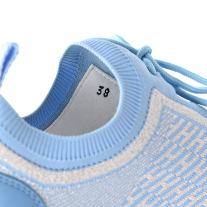 Hermes Goatskin Bi-Color Womens Addict Sneakers 38 Argent Bleu Faience 8 of 9