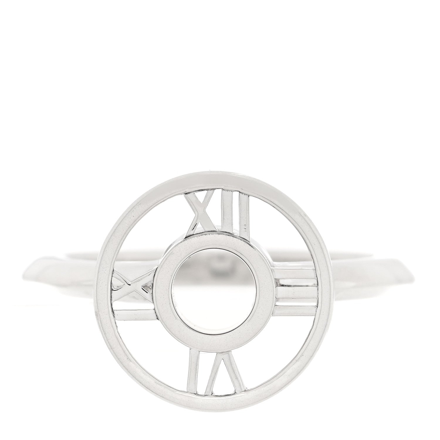 Tiffany Sterling Silver Atlas Round Medallion Ring 53 6.5 1 of 6