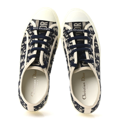 Christian Dior Canvas Oblique Walk'N'Dior Low Top Sneakers 37.5 Deep Blue 2 of 7